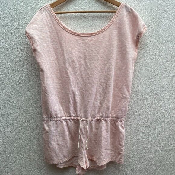 Victoria's Secret Pants - Victoria's Secret VS Romper Size Large Peach Pink Cotton Polyester Scoop Neck